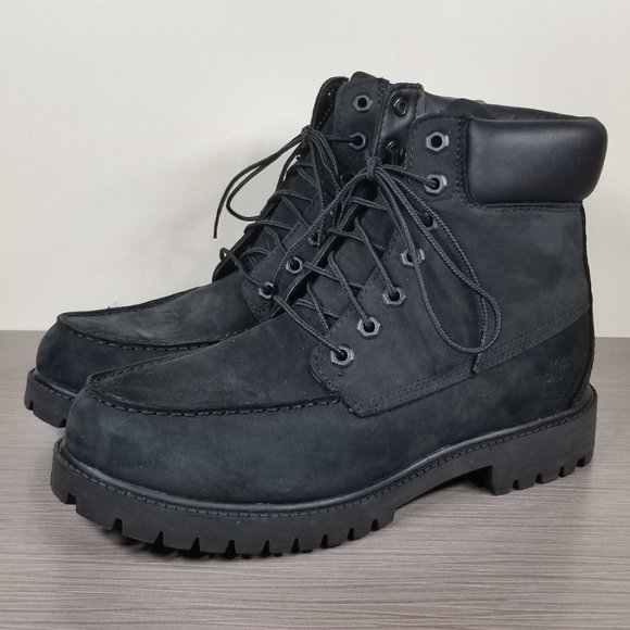 Timberland Icon 6-Inch Moc Fashion Boot, Black Leather, Mens Size Left-8.5 / R-9 - Picture 3 of 12